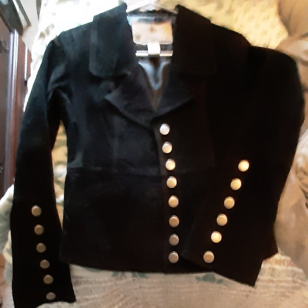 NWOT Black Suede BB Dakota Officers Coat